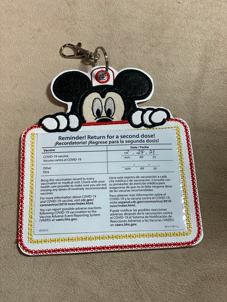 Mickey or Minnie Mouse Vaccination Card Holder